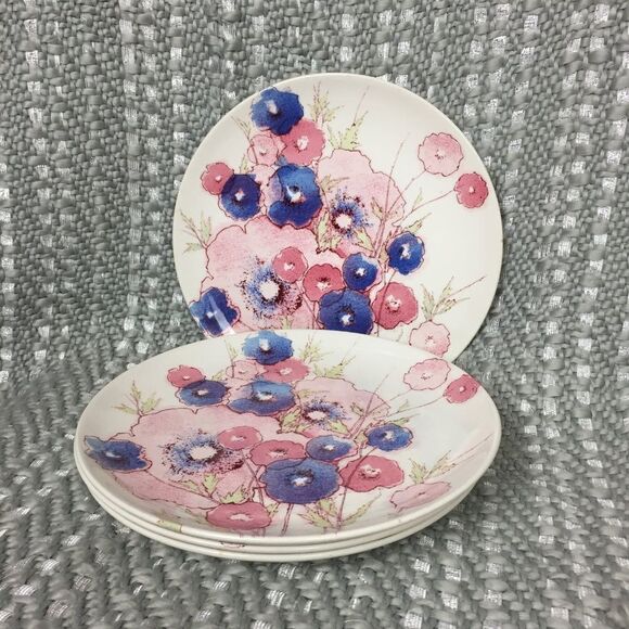 Vintage Noritake Craftone Medley Floral Plates Set of 4 - Picture 5 of 6